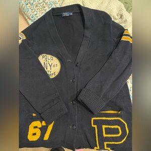 Women’s Polo Ralph Lauren Navy Blue Varsity Cardigan w/ Pockets
